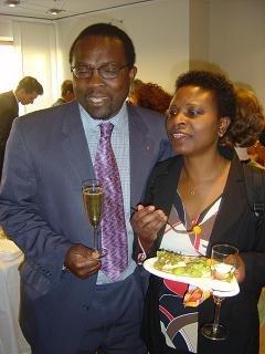 Frans and his wife Jeanette Kilinda at a reception for friends in Stockholm
